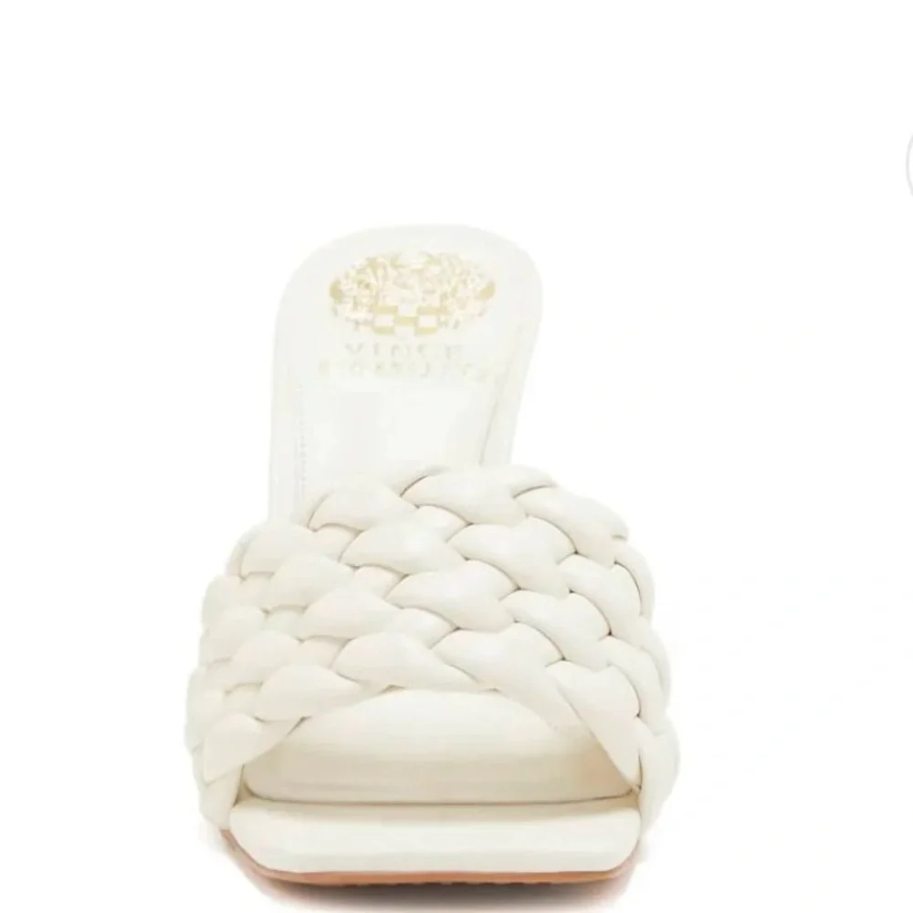 Vince Camuto White Braided Slide Sandals - Picture 6 of 9